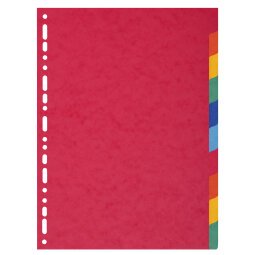 Divider Pressbd Lwght A4 10P - Assorted colours