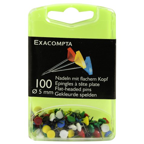 Exacompta Small Flat-Headed Pins (Box of 100)