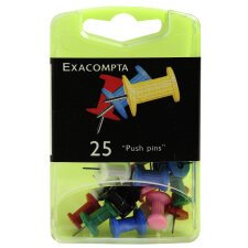 Boîte de 25 épingles Push Pins - Hauteur de pointe 7mm - 10mm de diamètre