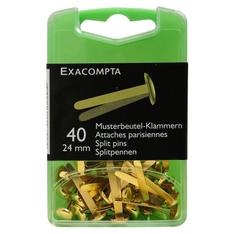 Exacompta Split Pins, 24mm (Box of 40) - Gold