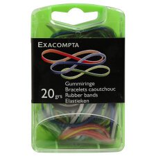 Box 20g Rubber Bands Assorted - Assorted colours