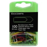 Exacompta Paper Clips,25mm (Box of 100) - Assorted colours