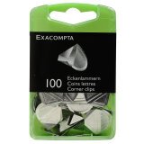 Box 100 Corner Paper Clips Silver - Silver