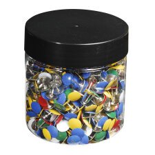 Exacompta Value Box of 1000 Metal Drawing Pins - Assorted colours