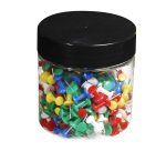 Doos met 200 prikbordspelden Push Pins - punthoogte 7mm - 10mm diameter - Geassorteerd