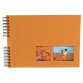 Wirebound album 50 pages Black 32x22cm MILANO - Orange