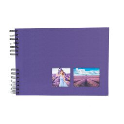 Wirebound album 50 pages Black 32x22cm MILANO - Purple