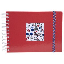 Wirebound Album 50p 23x16cm French'Class - Red