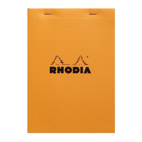 Bloc de bureau Rhodia agrafé orange Giant Pad N°15 14,8 x 21 cm - 5 x 5 - 150 feuilles