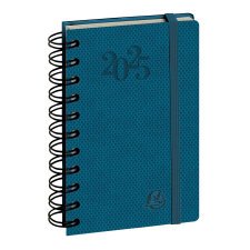 Agenda de poche Journal 15S Quadrillé Swan spiralé 9 x 14,6 cm Janvier à décembre 2025 - Bleu canard