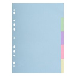 Intercalaires carte pastel 170g Forever 5 positions - A4 - Couleurs assorties