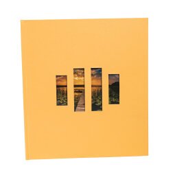 Fotoalbum MILANO 29x32 cm, 60 schwarze Seiten - Orange