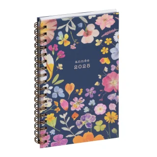 Agenda semainier Flowers - 15x21cm - Rose - Janvier à décembre