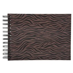 Fotoalbum Spirale 50 Seiten schwarz Zebra - 23x16cm - Braun