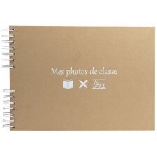 Spiral Photo Album 50 White Pages for Kraft Classroom Photos - Chestnut brown