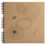 Álbum de fotos en espiral 60 páginas negras - Formato 32x32cm - ETERNECO - Patrones geométricos marrones - Diseños geométricos marrones