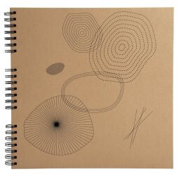 Fotoalbum met spiraal, 60 blz - Formaat 32X32cm - ETERNECO - Bruin geometrische motieven