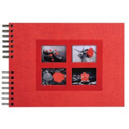 Album photos à spirales 50 pages noires Passion - 32x22 cm - Rouge