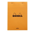 Bloc de bureau Rhodia 14,8 x 21 cm agrafé orange n°16 - 5 x 5 - 80 feuilles jaunes