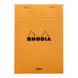 Rhodia yellow, gehefter block n°16, a5+, 80 blatt kariert, gelb 80g - orange