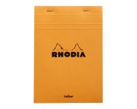 Bloc de bureau Rhodia 14,8 x 21 cm agrafé orange n°16 - 5 x 5 - 80 feuilles jaunes