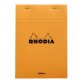 Bloc de bureau Rhodia 14,8 x 21 cm agrafé orange n°16 - 5 x 5 - 80 feuilles jaunes