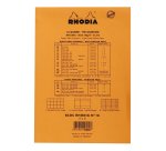Bloc de bureau Rhodia 14,8 x 21 cm agrafé orange n°16 - 5 x 5 - 80 feuilles jaunes