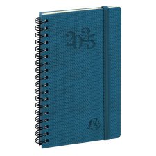 Agenda de poche Eurotime 16S spiralé Swan 9 x 16 cm Janvier à Décembre 2025 - Bleu canard