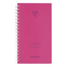 Agenda de poche SAD 16S Linicolor 9 x 16 cm Semainier Septembre 2024 à Décembre 2025 - 16 mois - Rose