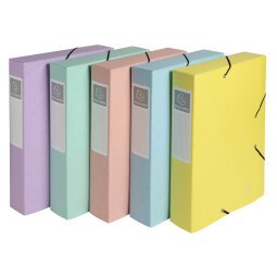 Archivbox Cartobox A4 Colorspan, Rückenbreite 60mm, wird flach geliefert, Aquarel - Farben sortiert