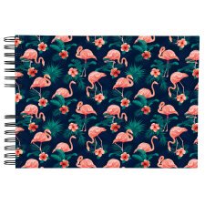 Wireb album 50p. white 23x16cm FLAMINGO - Night blue