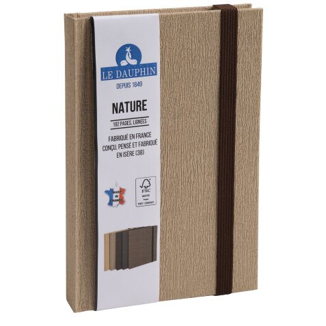 Carnet Nature 170x110, 192 pages lignées - Marron
