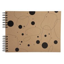 Álbum de fotos en espiral 50 páginas negras - Formato 32x22cm - ETERNECO - Patrones geométricos marrones - Diseños geométricos marrones