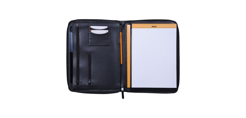 Briefcase Rhodiarama 25.5 x 34 cm black for A4+- Black
