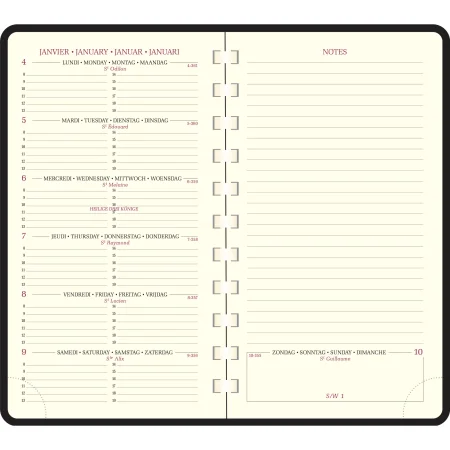 Agenda Quo Vadis PLANITAL - 8,8 x 17 cm - 1 semaine sur 2 pages