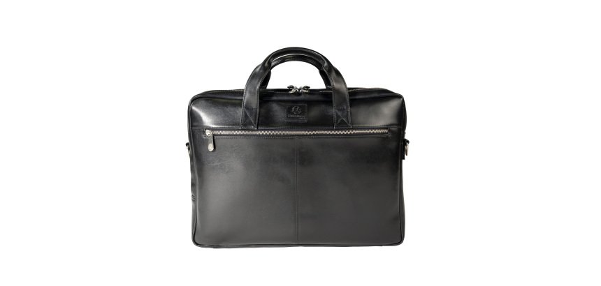 Exacompta Sacoche en cuir noir pour ordinateur portable 15.6''