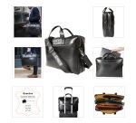 Sacoche en cuir noir Exacompta