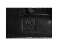 Exacompta Black Leather Laptop Bag for 15.6''
