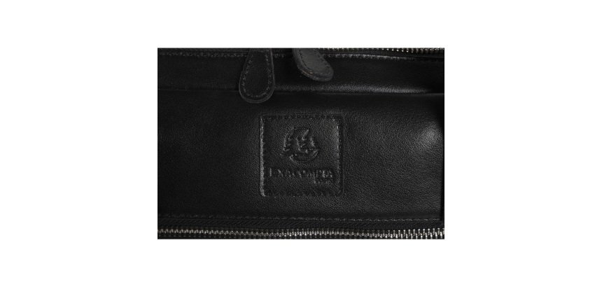 Sacoche en cuir noir Exacompta