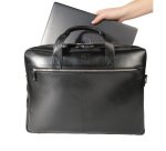 Exacompta Sacoche en cuir noir pour ordinateur portable 15.6''