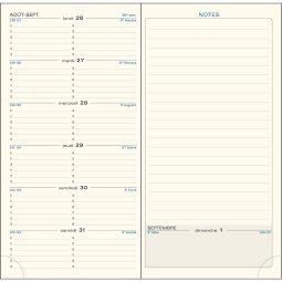 Recharge Agenda de poche Espace 17 9 x 17,5 cm Semainier Janvier à Décembre 2025