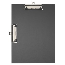 Porte-bloc double clip papier enduit - Format 23x32cm pour A4 - Noir