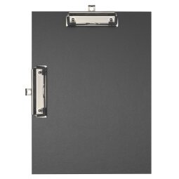 Porte-bloc double clip papier enduit - Format 23x32cm pour A4 - Noir