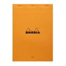 Rhodia orange head stapled pad no18, lined+margin, a4 - orange|