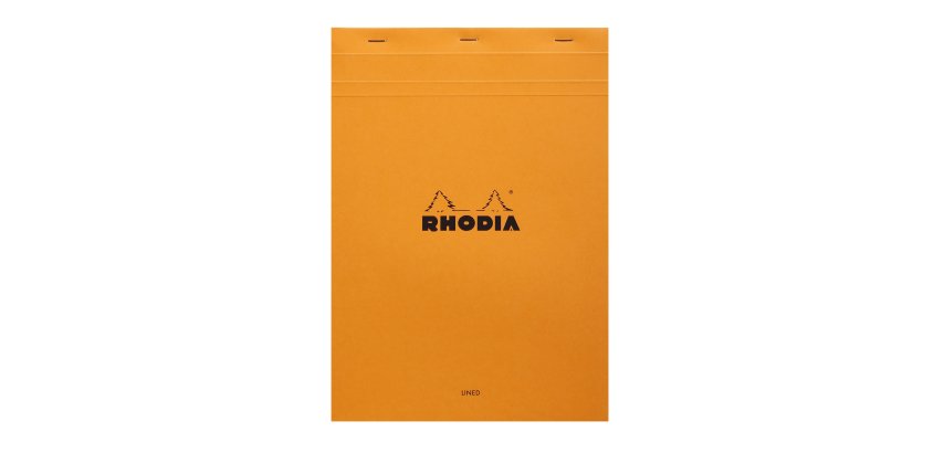 Schreibblock Nr. 18 Rhodia 21 x 29,7 cm geheftet orange - liniert mit Marge - 80 Blätter
