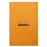 Rhodia orange head stapled pad no19, plain, a4+ - orange|