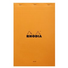 Rhodia orange head stapled pad no19, plain, a4+ - orange|