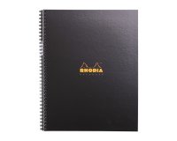 Spiral Rhodia Notebook 21 x 29,7 cm black 5 x 5 with margin and top frame - 80 sheets
