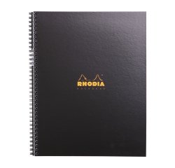 Cahier spirale Rhodia Notebook 21 x 29,7 cm noir 5 x 5 avec marge et cadre en tête - 80 feuilles