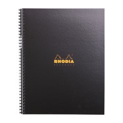 Rhodia active wirebound softback notebook a4+, squared ruling, 90gsm - black